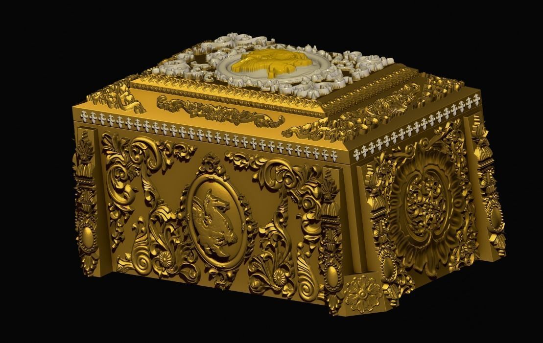 Ornamental deluxe gift storage box 3D print model_5