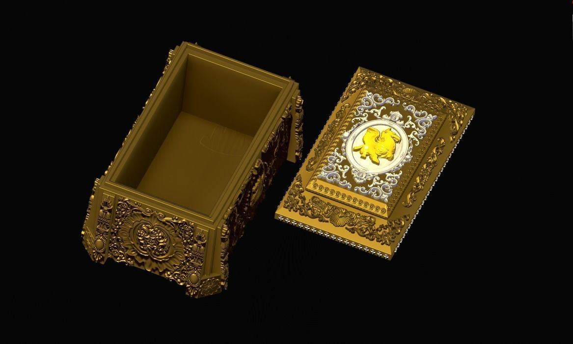 Ornamental deluxe gift storage box 3D print model_1