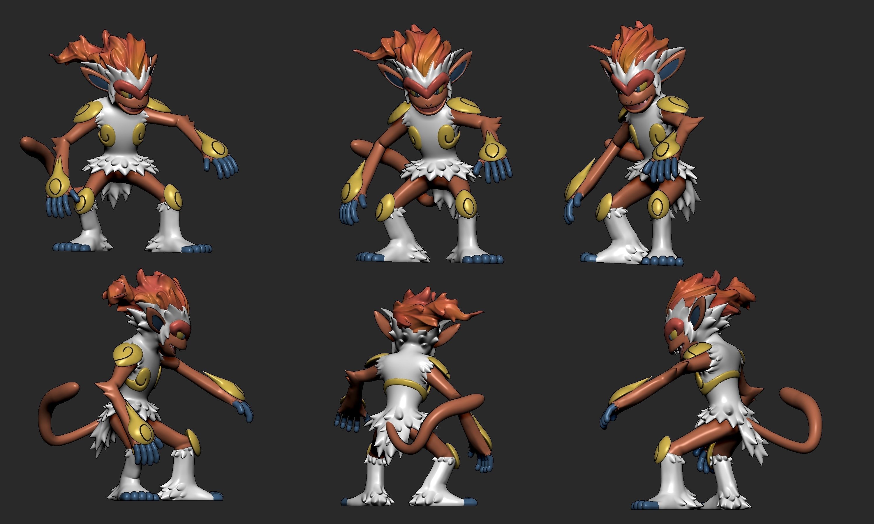 Pokemon - Infernape with 2 poses 3D print model_2