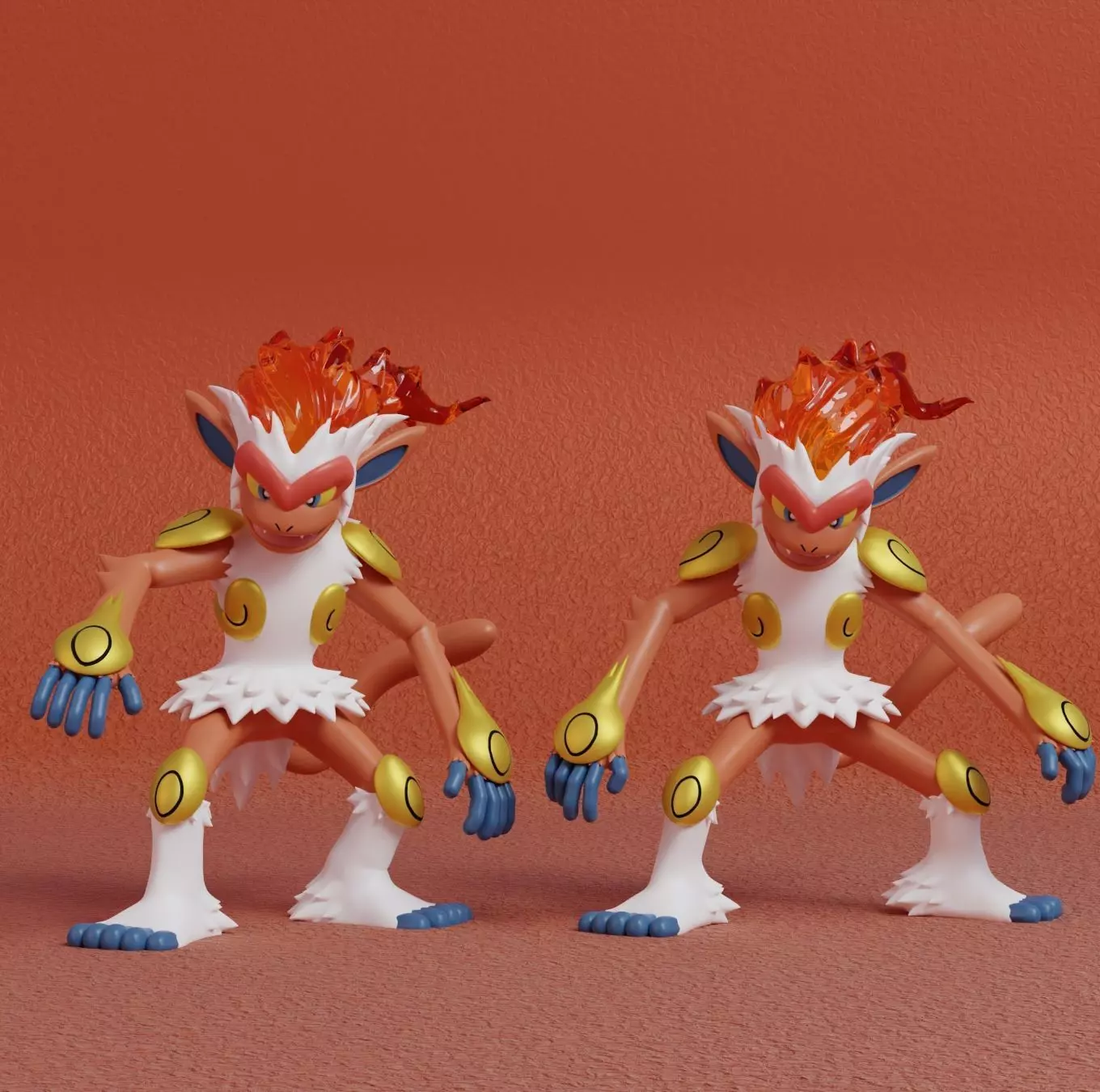 Pokemon - Infernape with 2 poses 3D print model_0