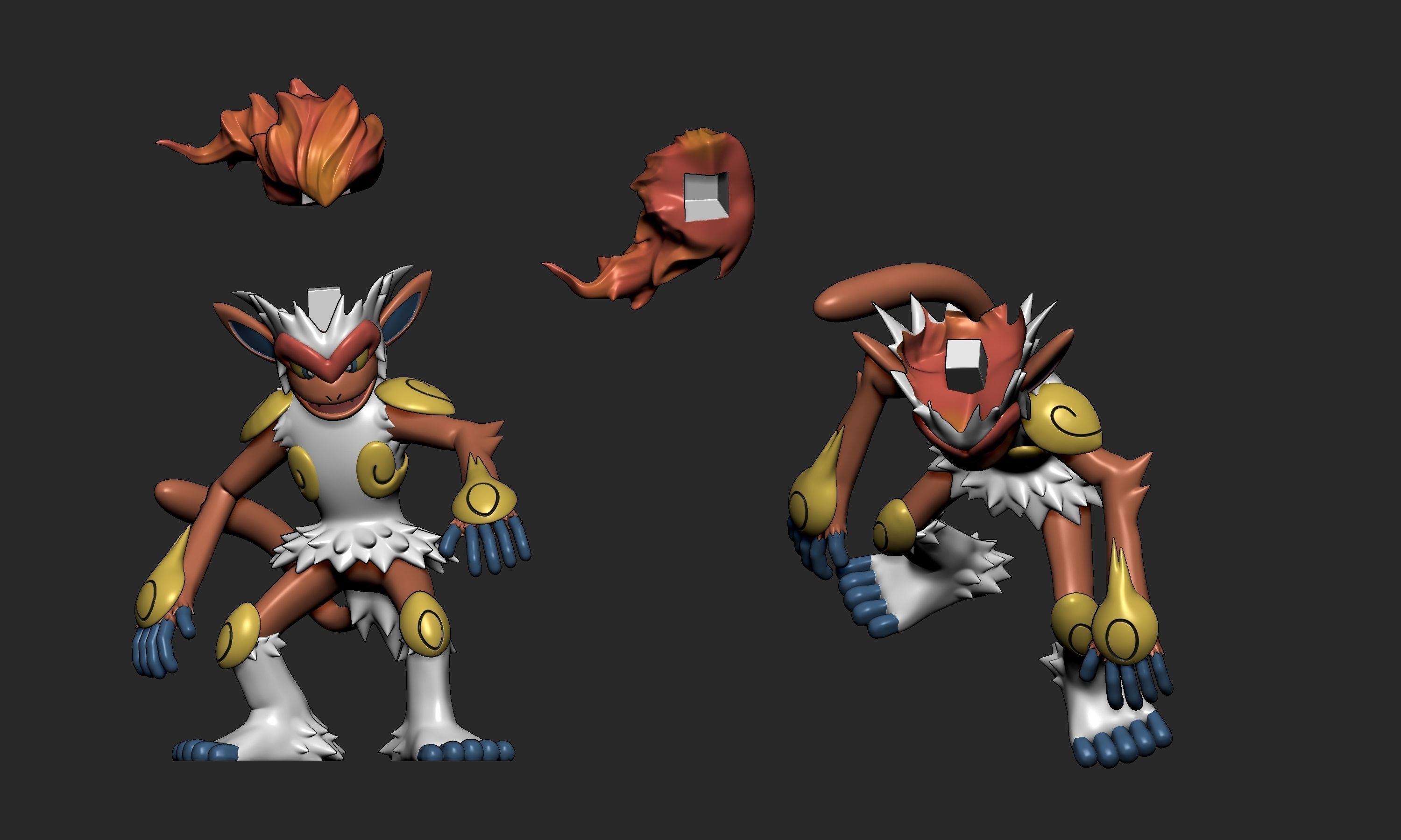 Pokemon - Infernape with 2 poses 3D print model_5
