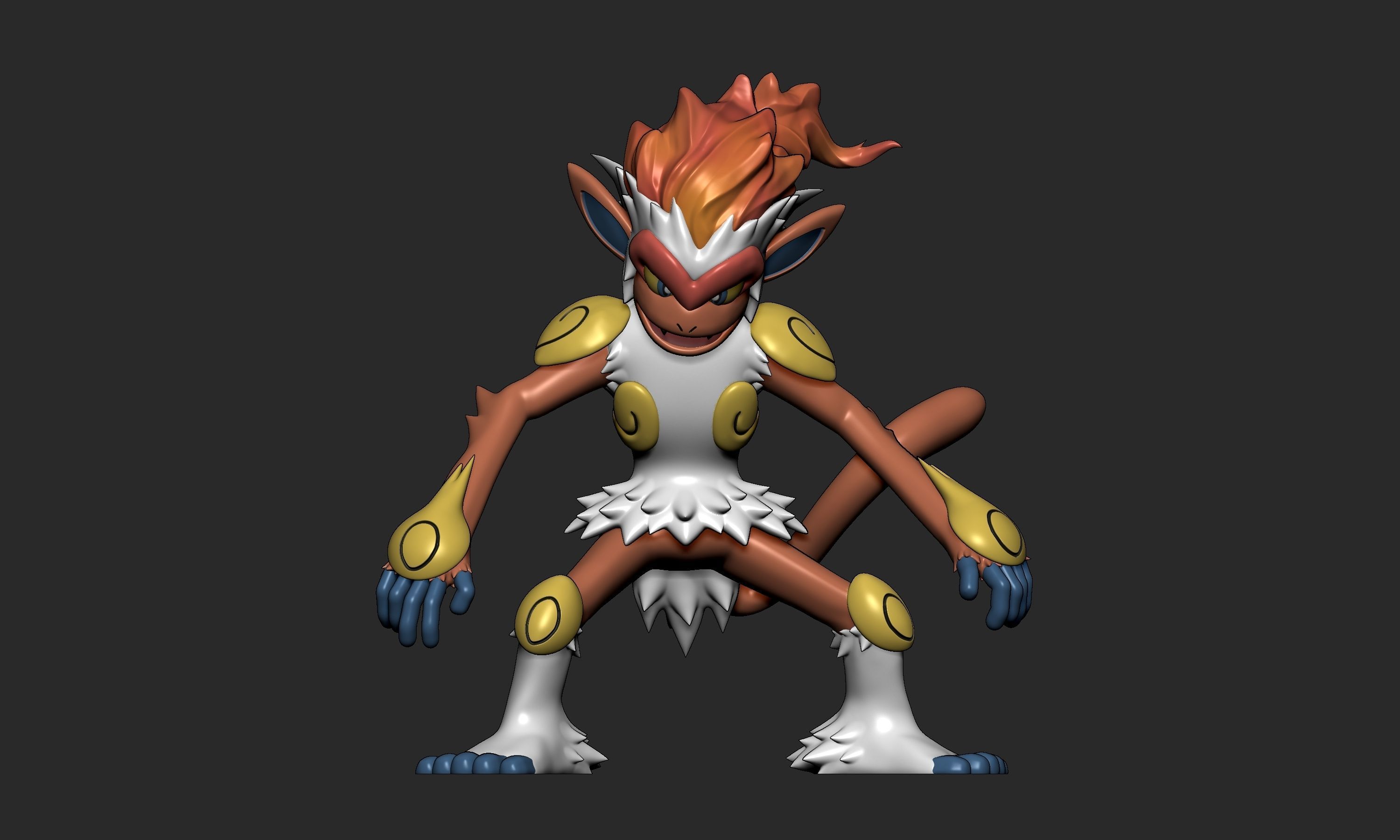 Pokemon - Infernape with 2 poses 3D print model_6