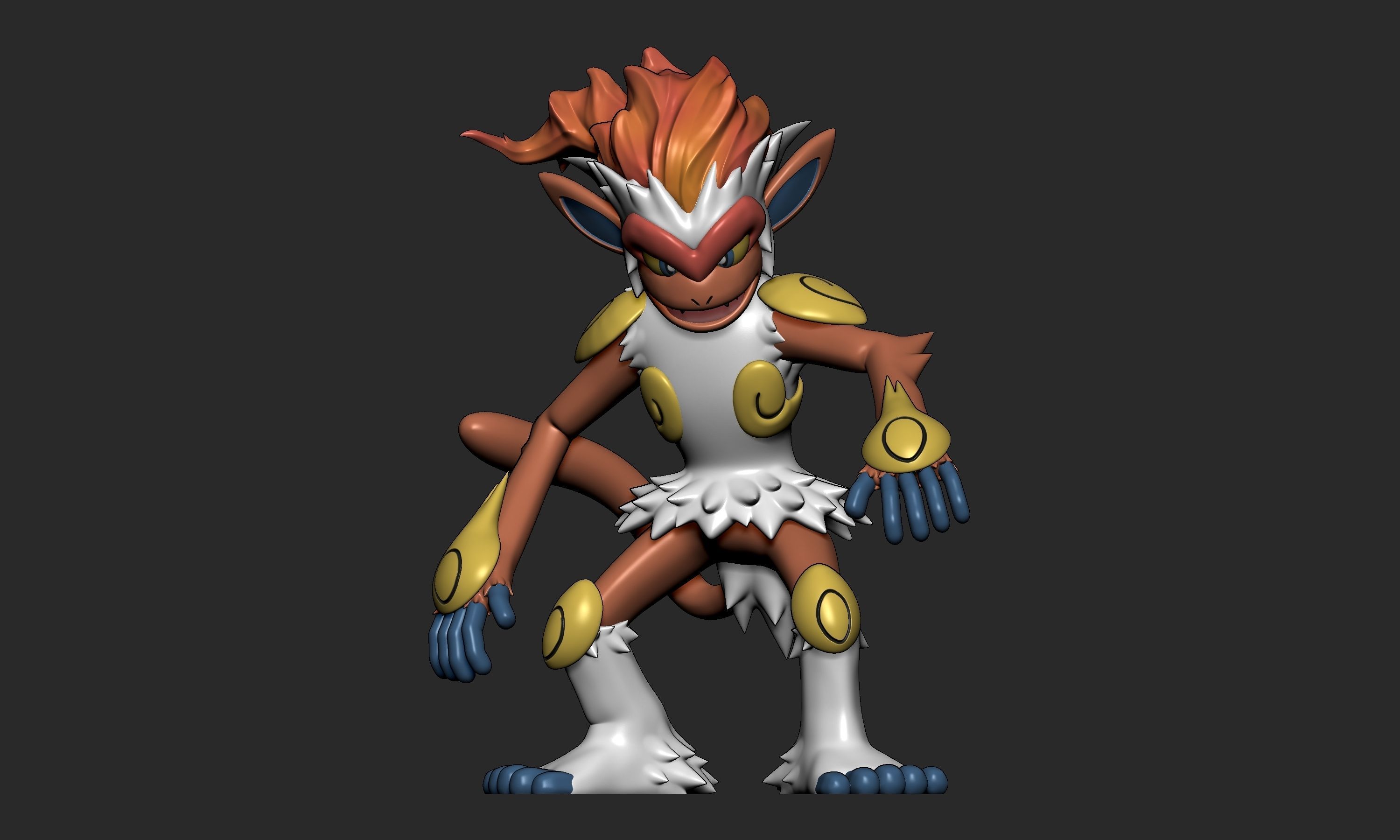 Pokemon - Infernape with 2 poses 3D print model_1