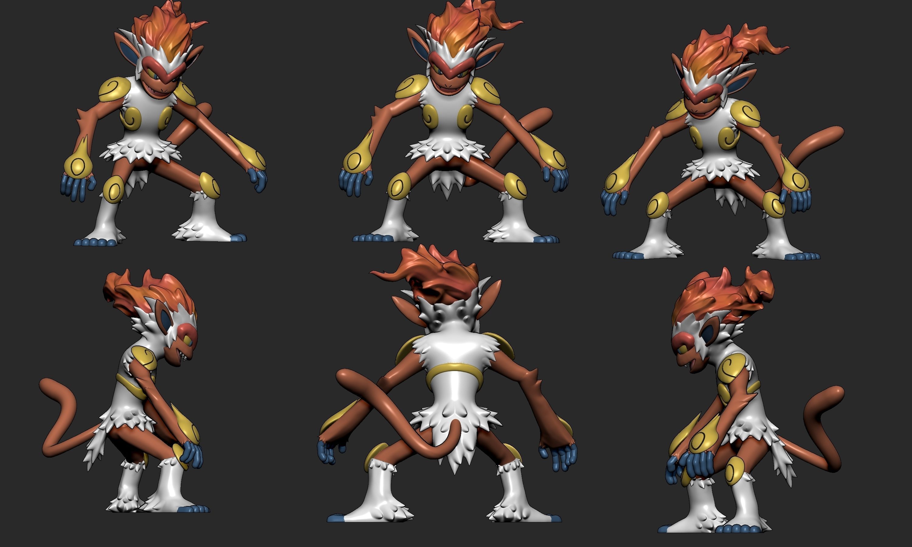 Pokemon - Infernape with 2 poses 3D print model_9