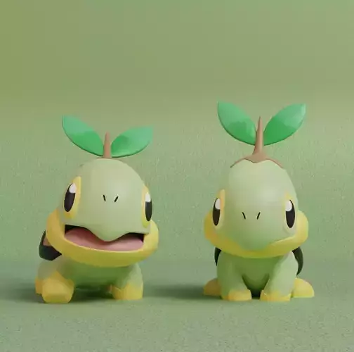 Pokemon - Turtwig with 2 poses 3D print model