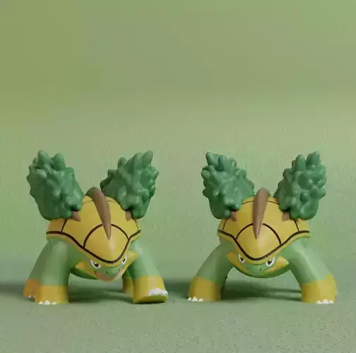 Pokemon - Grotle with 2 poses 3D print model