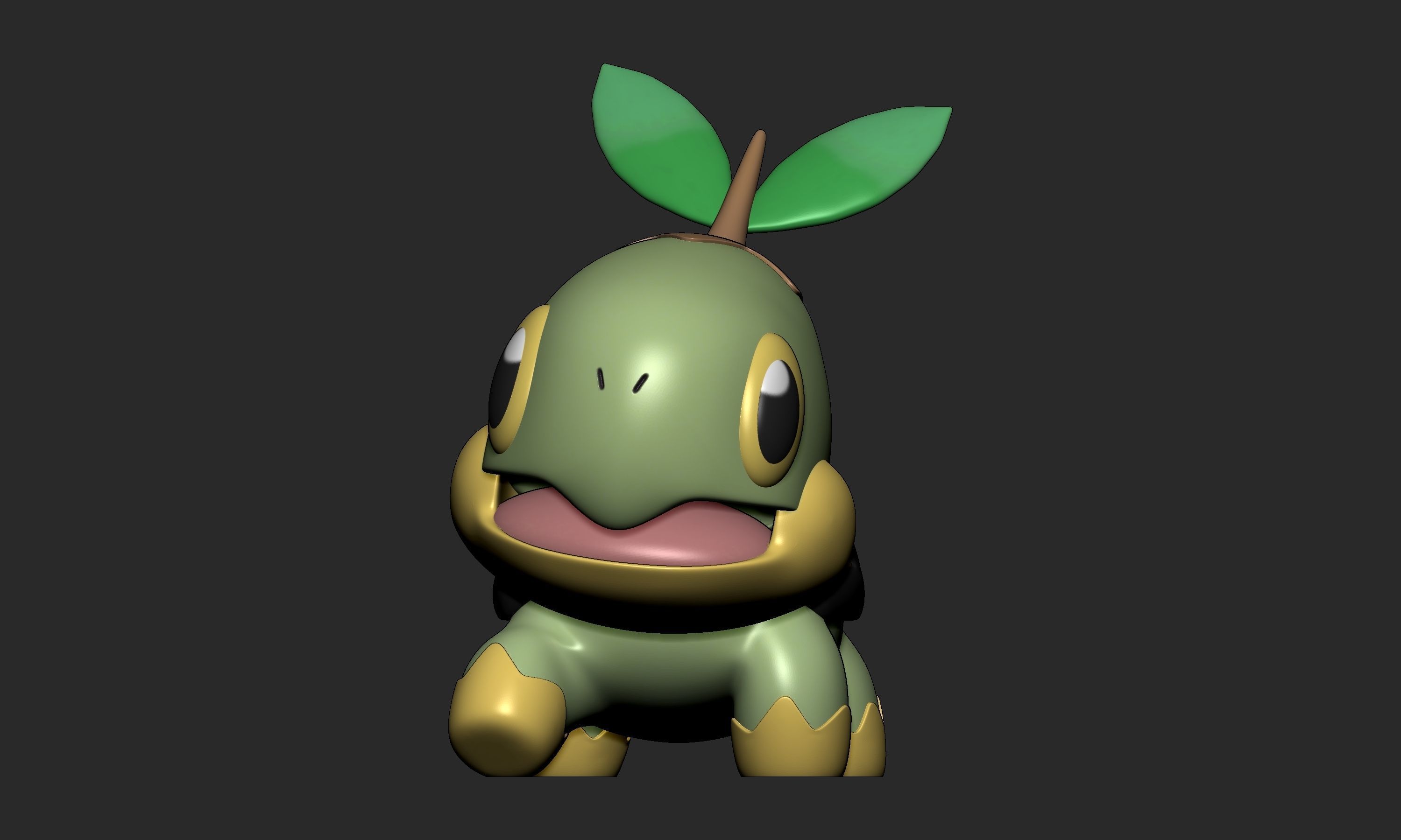 Pokemon - Turwig Grotle and Torterra with 2 poses 3D print model_4