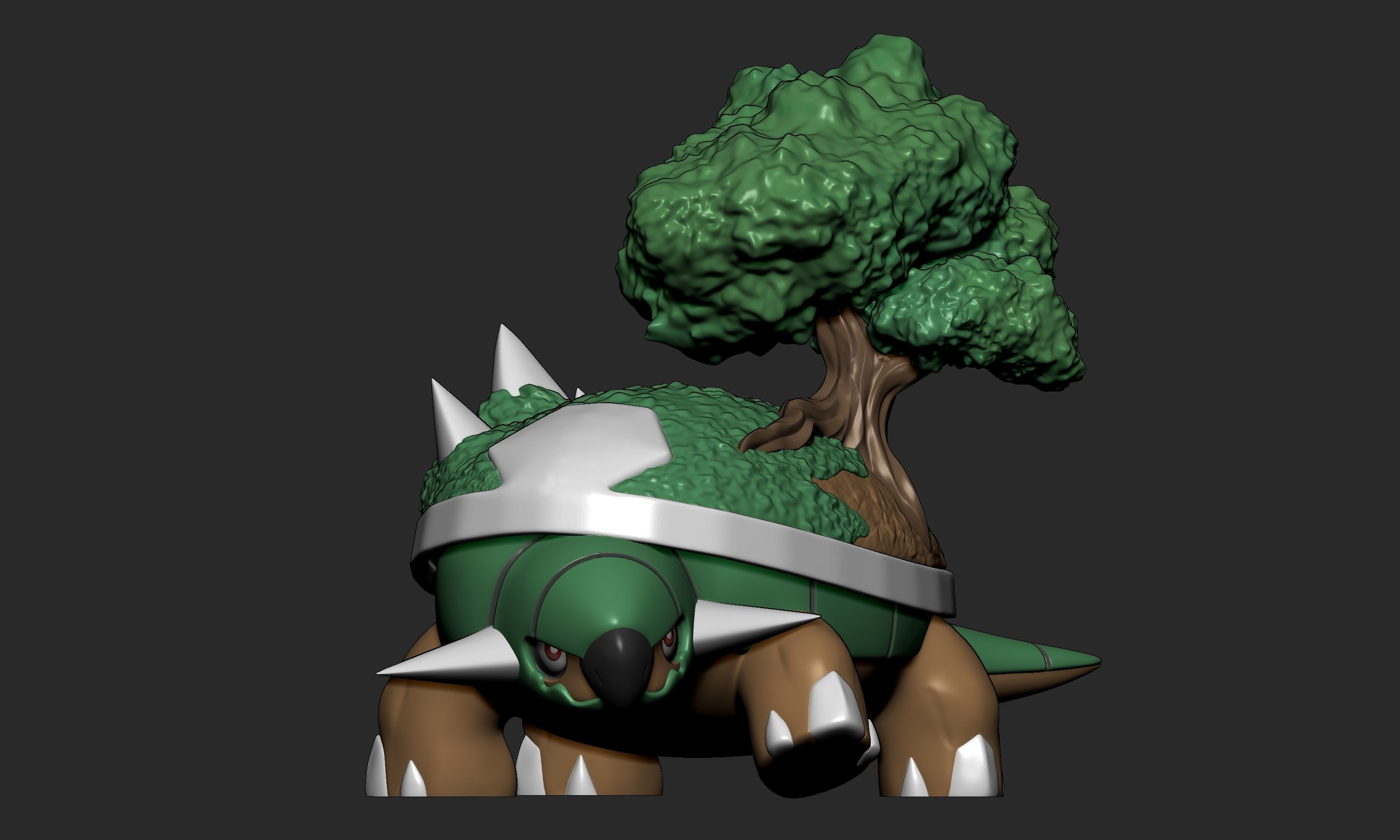 Pokemon - Turwig Grotle and Torterra with 2 poses 3D print model_12