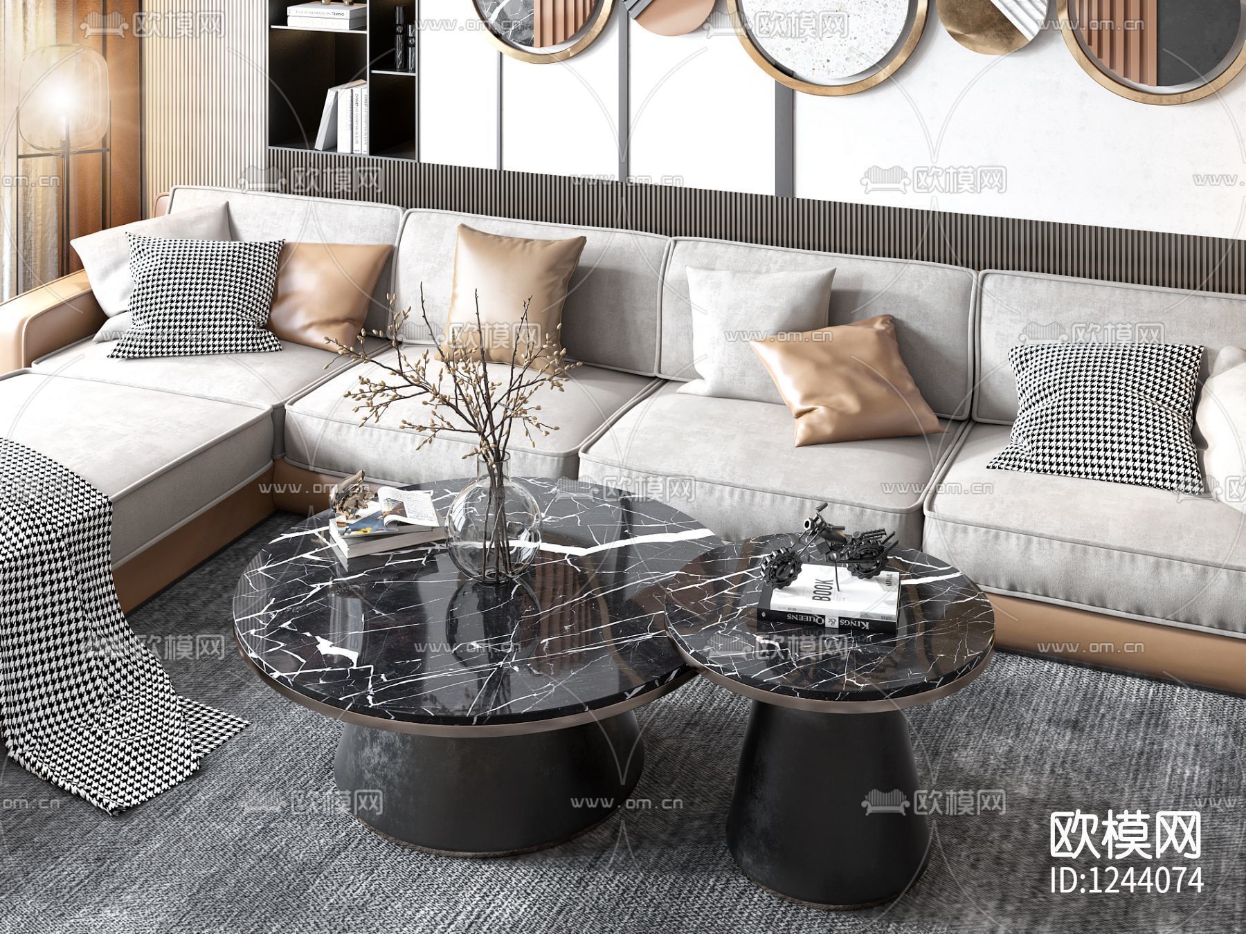 contemporary living room scene 3D model_5