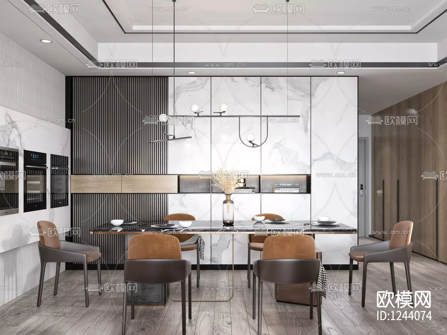 contemporary living room scene 3D model_0