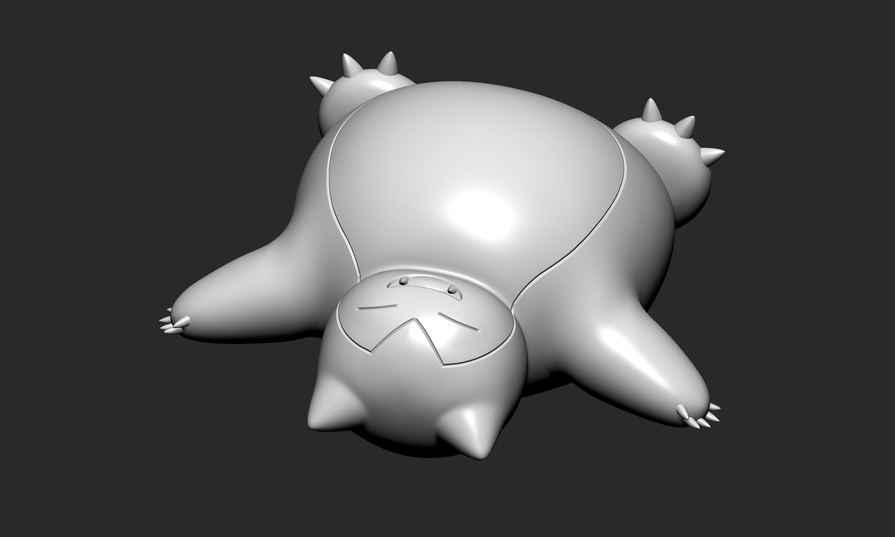Pokemon - Sleeping Snorlax  3D print model_3