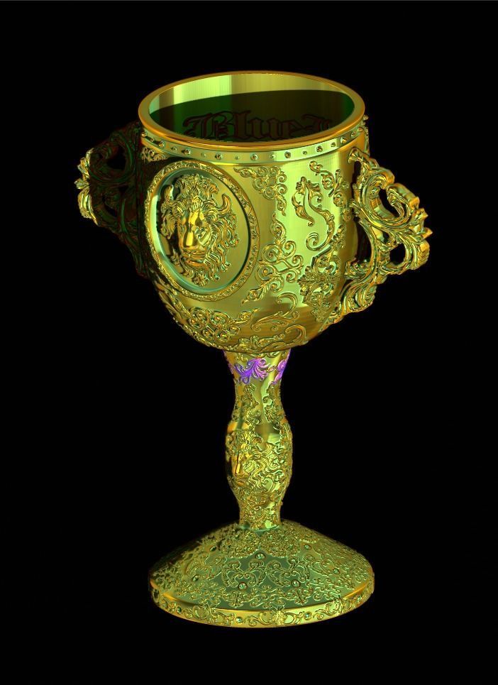 Lion Ornamental Deluxe Chalice Gryffindor 3D print model_6