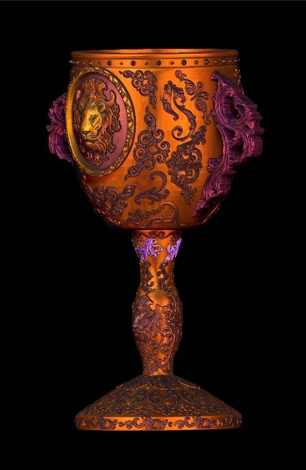 Lion Ornamental Deluxe Chalice Gryffindor 3D print model_2