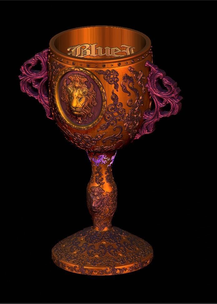 Lion Ornamental Deluxe Chalice Gryffindor 3D print model_4