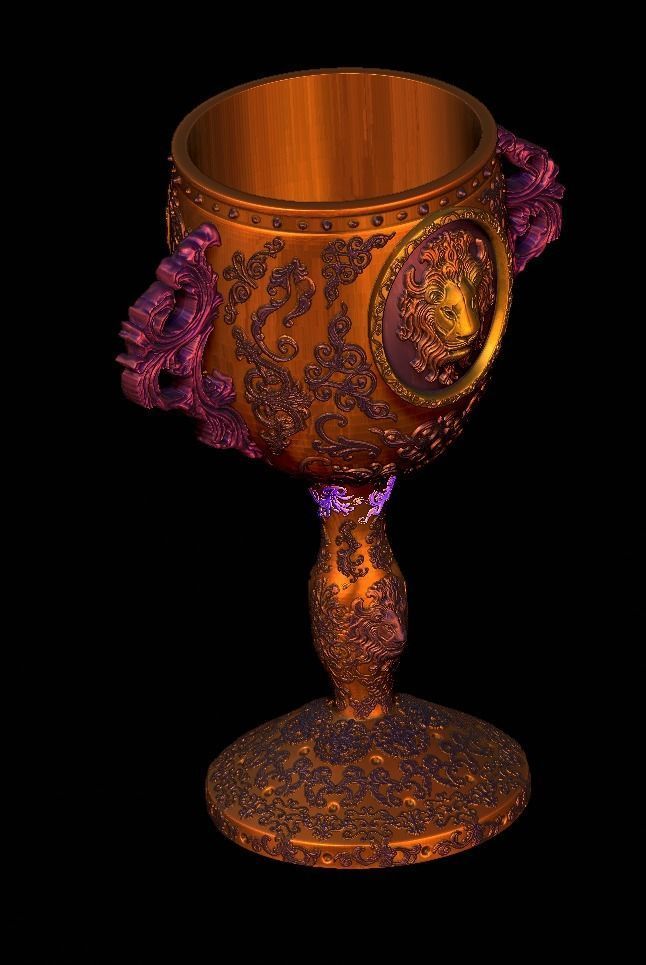Lion Ornamental Deluxe Chalice Gryffindor 3D print model_3