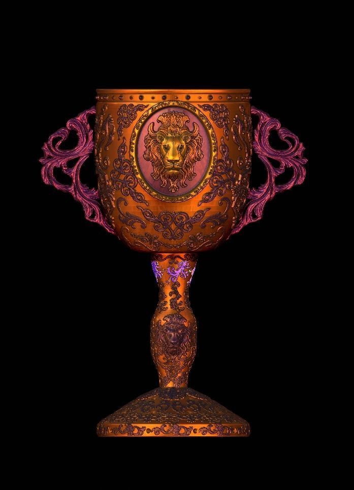 Lion Ornamental Deluxe Chalice Gryffindor 3D print model_1