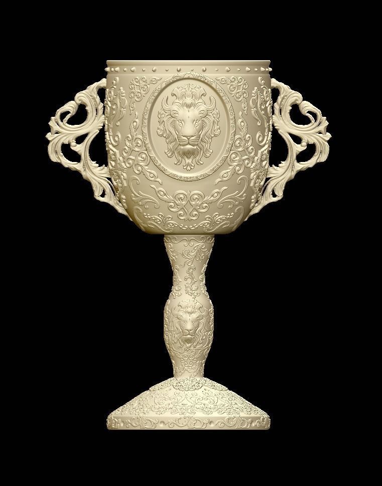 Lion Ornamental Deluxe Chalice Gryffindor 3D print model_8