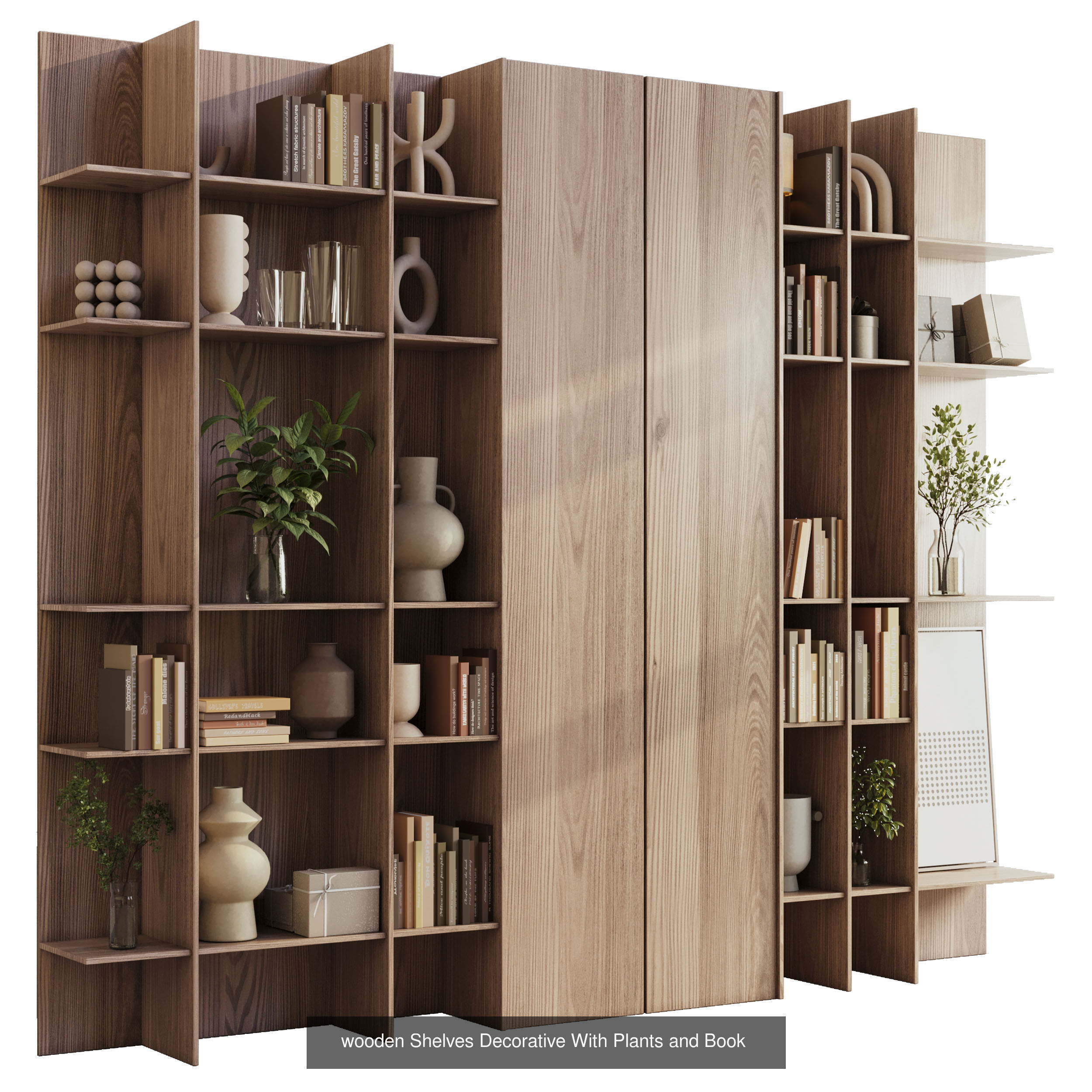 4 models for wall cabinets and decorative showcases 3D Model Collection_3