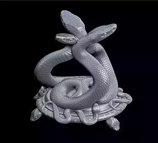 TRIPLE SNAKE JEWELERY STAND 3D print model