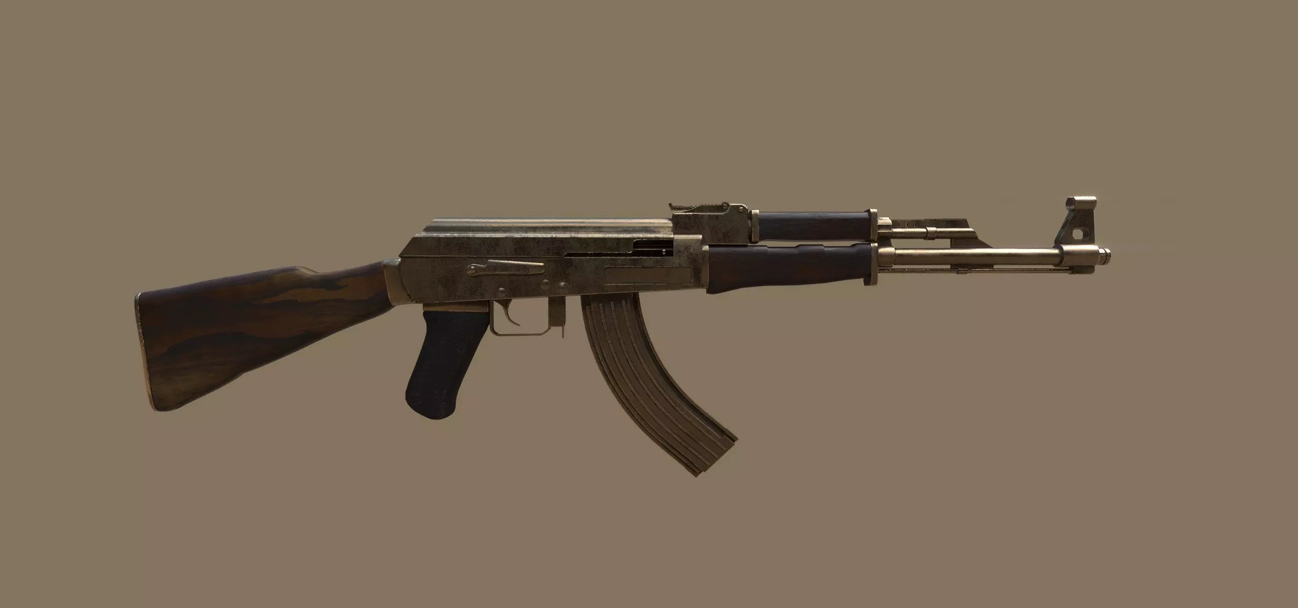Low Poly Ak47 Model - 12k tris Low-poly 3D model_0