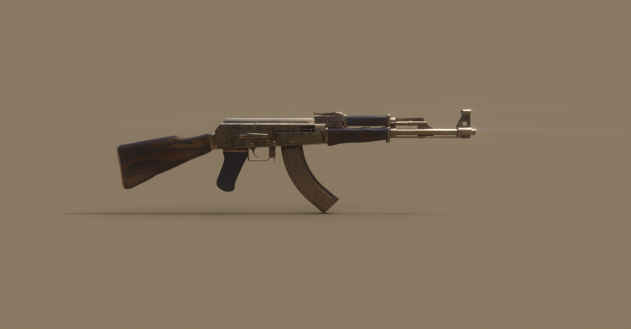Low Poly Ak47 Model - 12k tris Low-poly 3D model_4