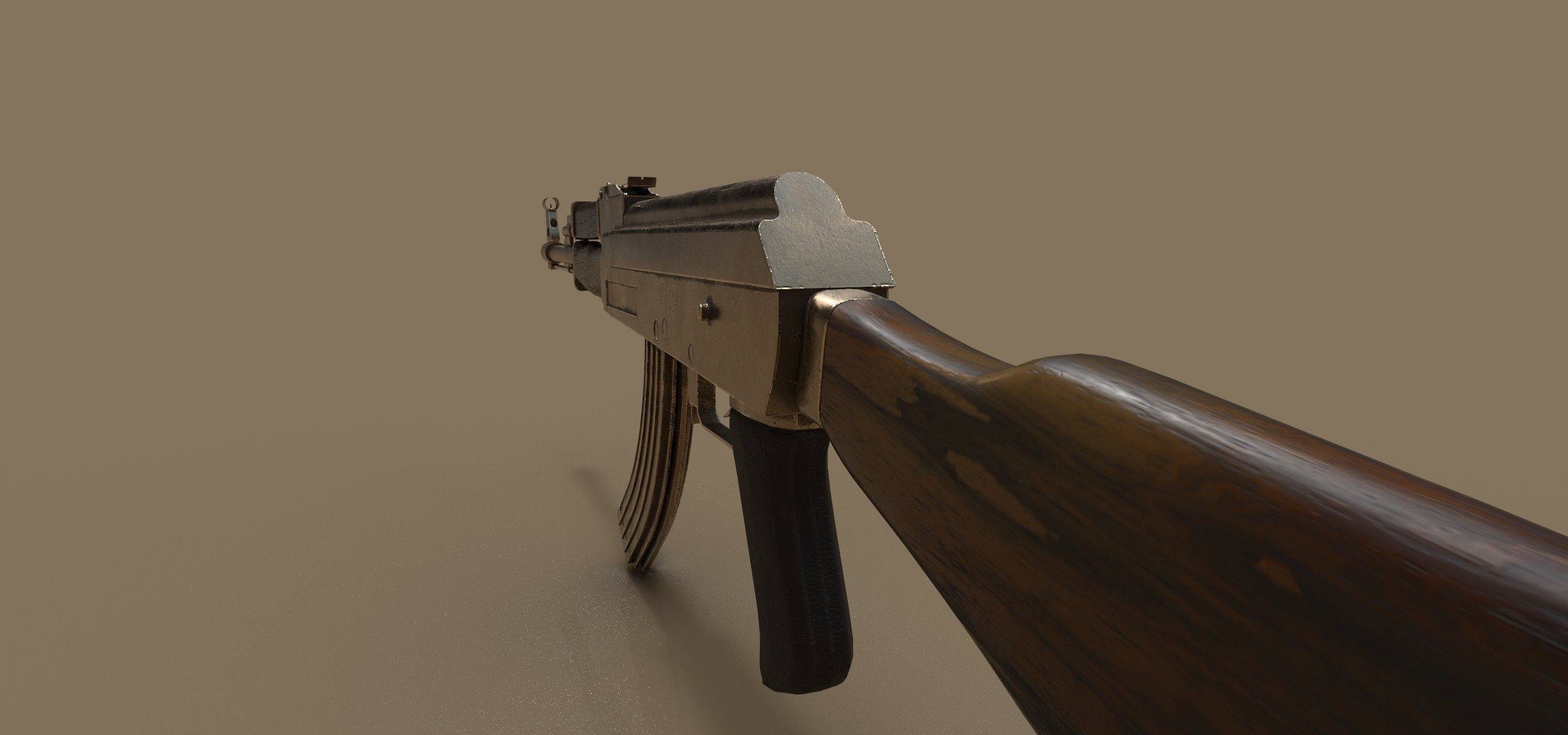 Low Poly Ak47 Model - 12k tris Low-poly 3D model_2