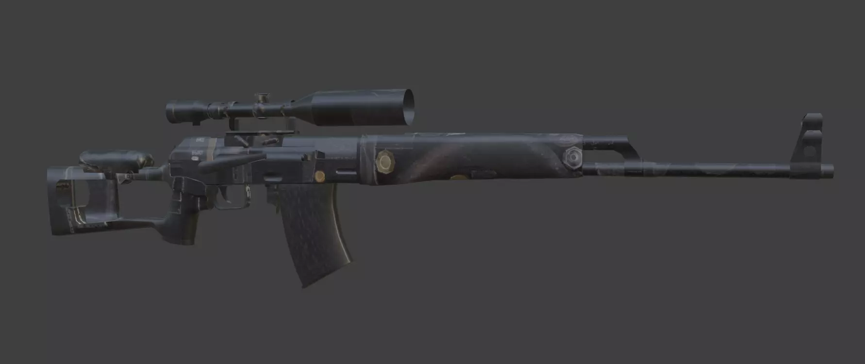 weapon dragunov Low-poly 3D model_0