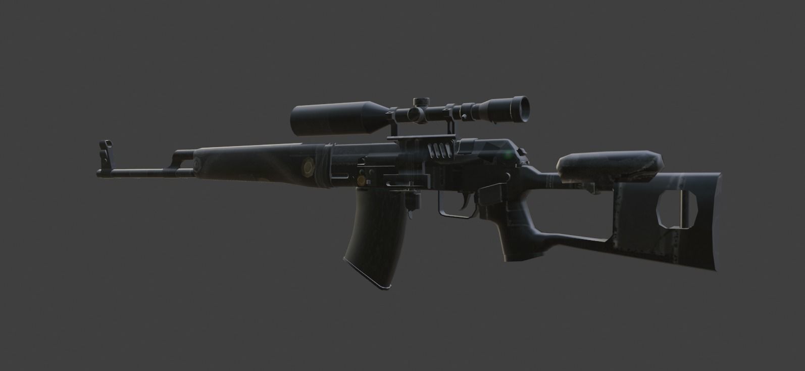 weapon dragunov Low-poly 3D model_1