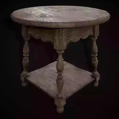 Elegant Round Side Table Low-poly 3D model