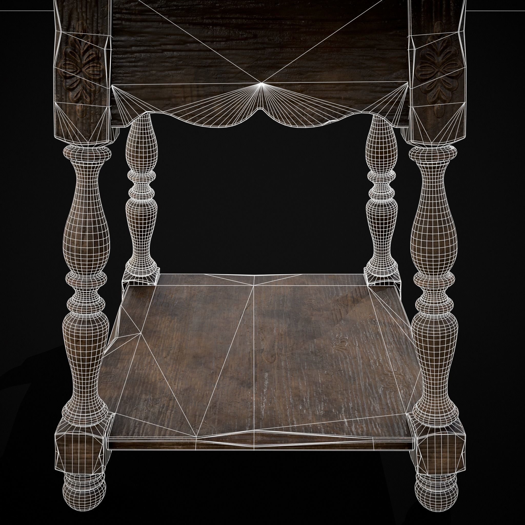 Elegant Round Side Table Low-poly 3D model_6