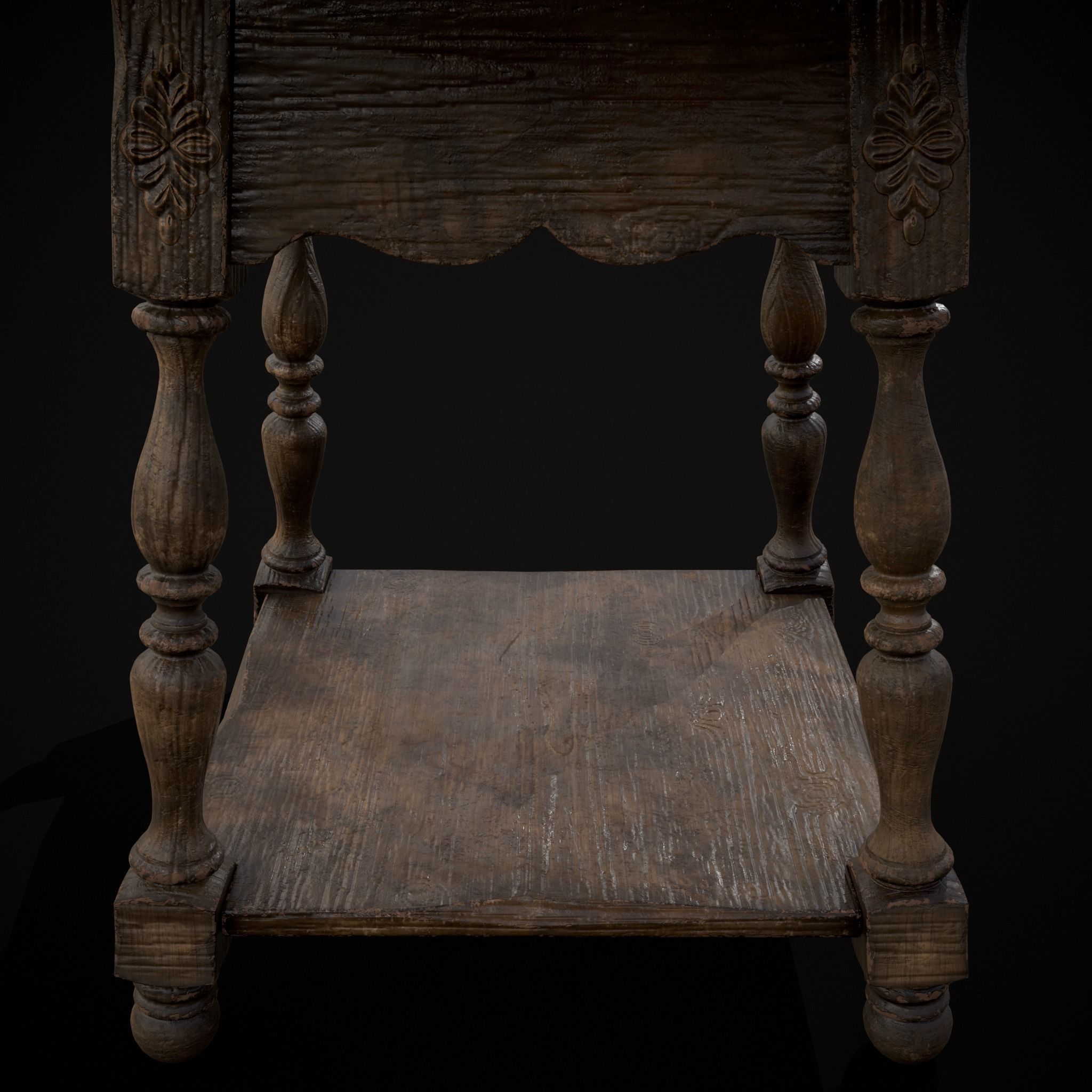 Elegant Round Side Table Low-poly 3D model_5