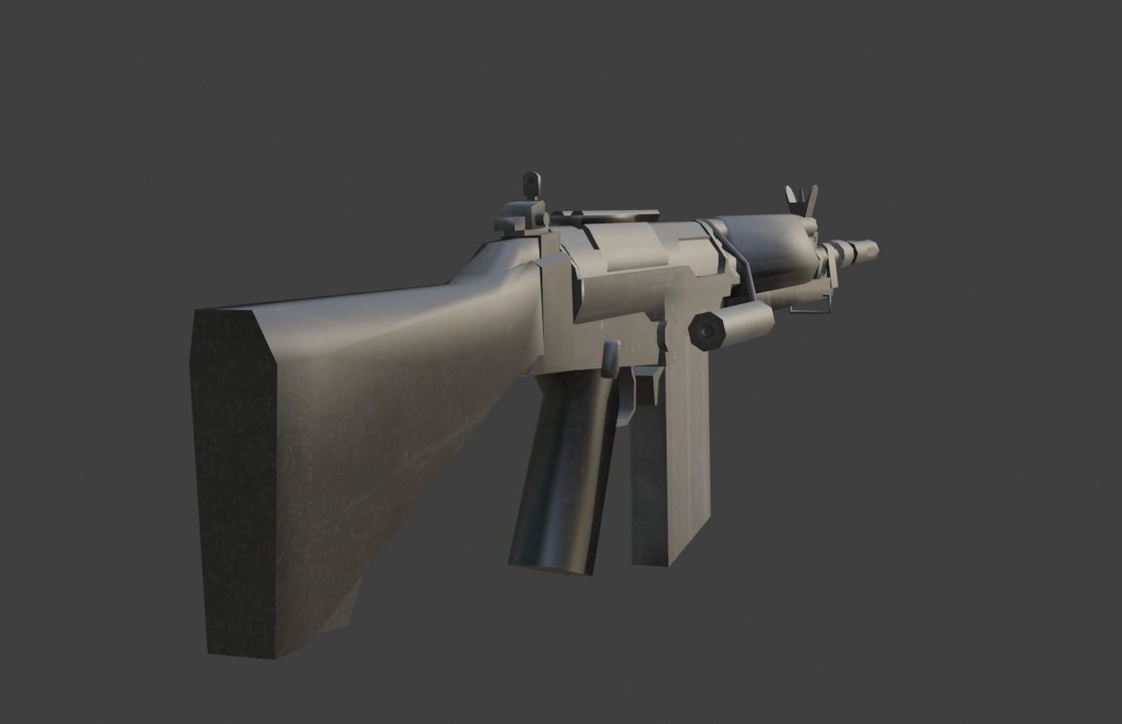 weapon fal Low-poly 3D model_1