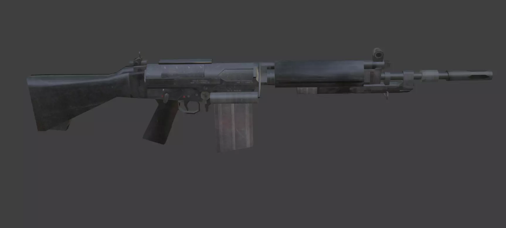 weapon fal Low-poly 3D model_0