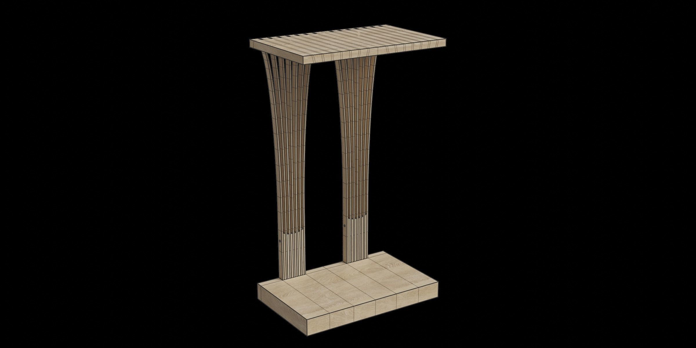 Fan C Table 3D model_3