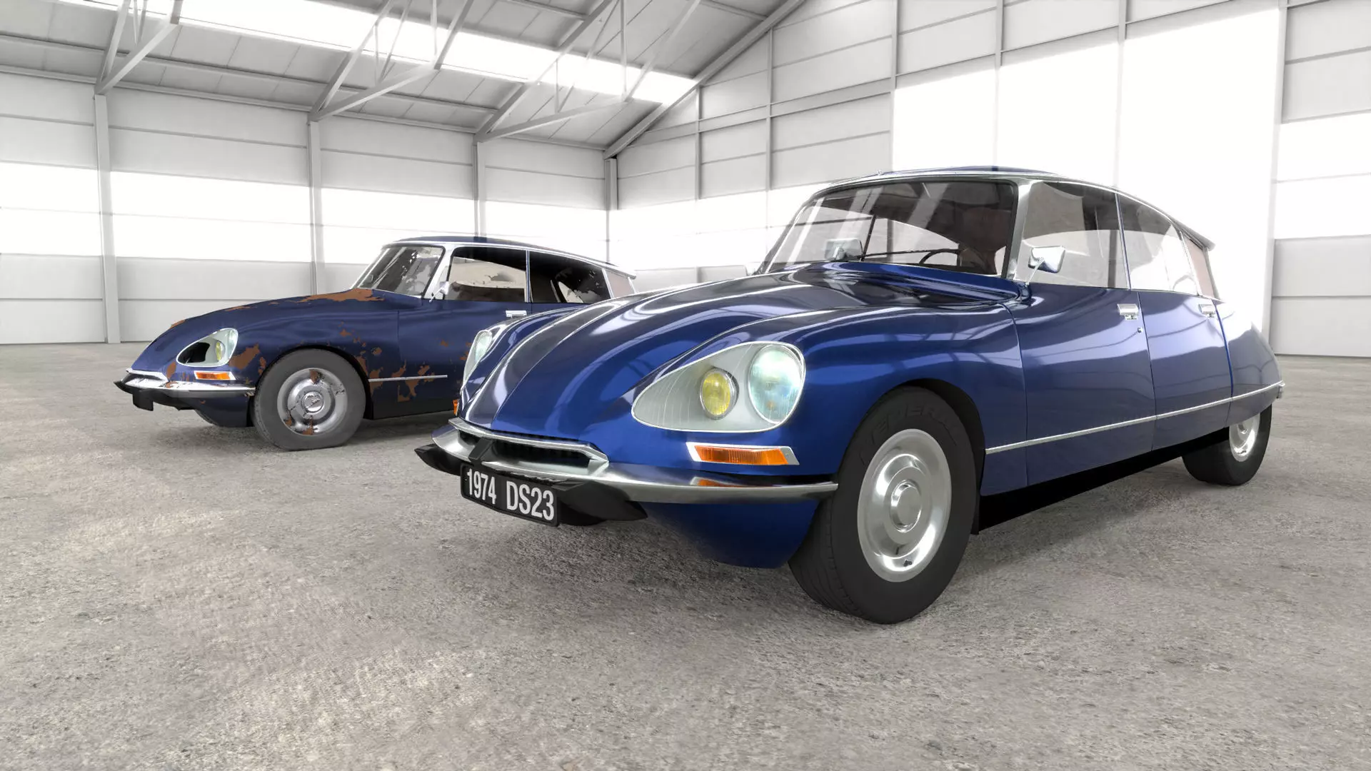 Citroen DS 23 - 1974 - old and restored version 3D model_0