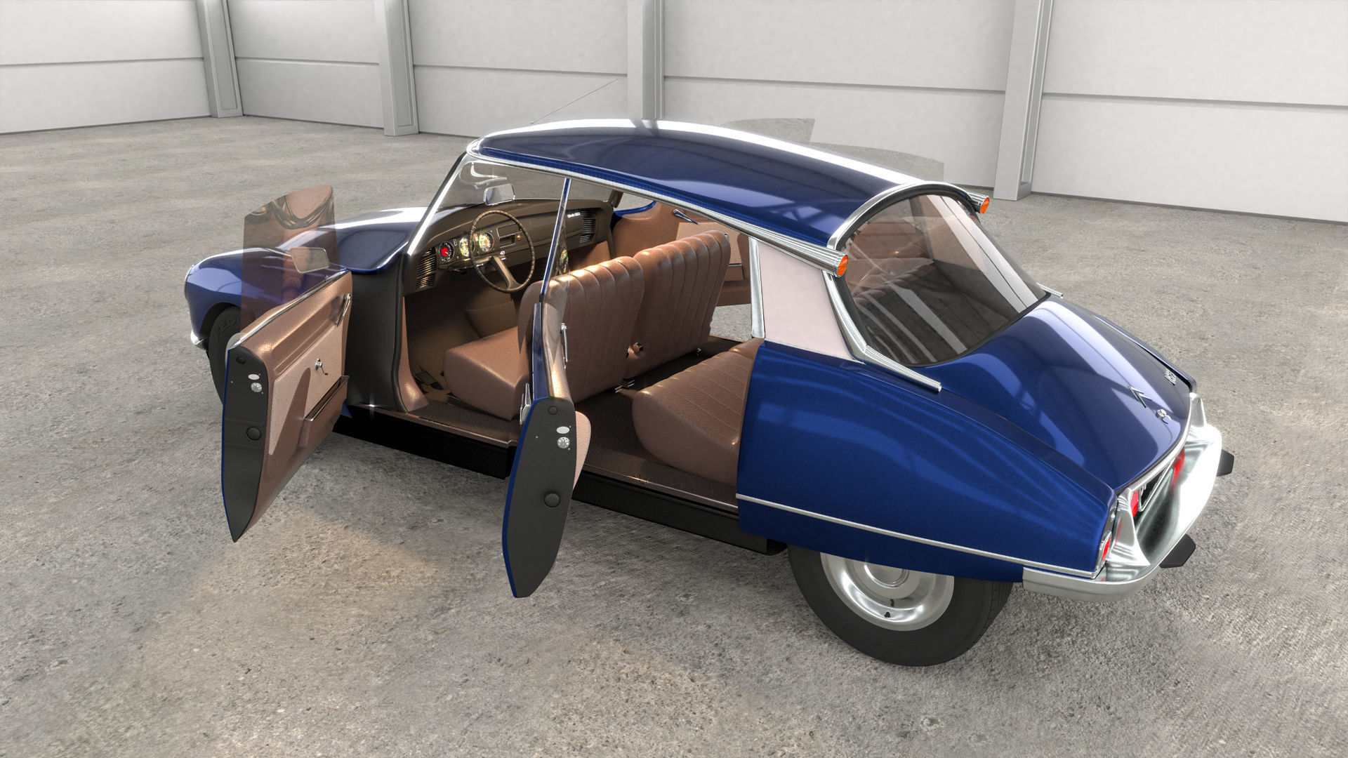 Citroen DS 23 - 1974 - old and restored version 3D model_1