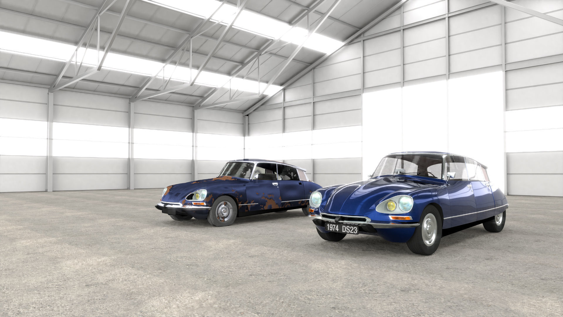 Citroen DS 23 - 1974 - old and restored version 3D model_12