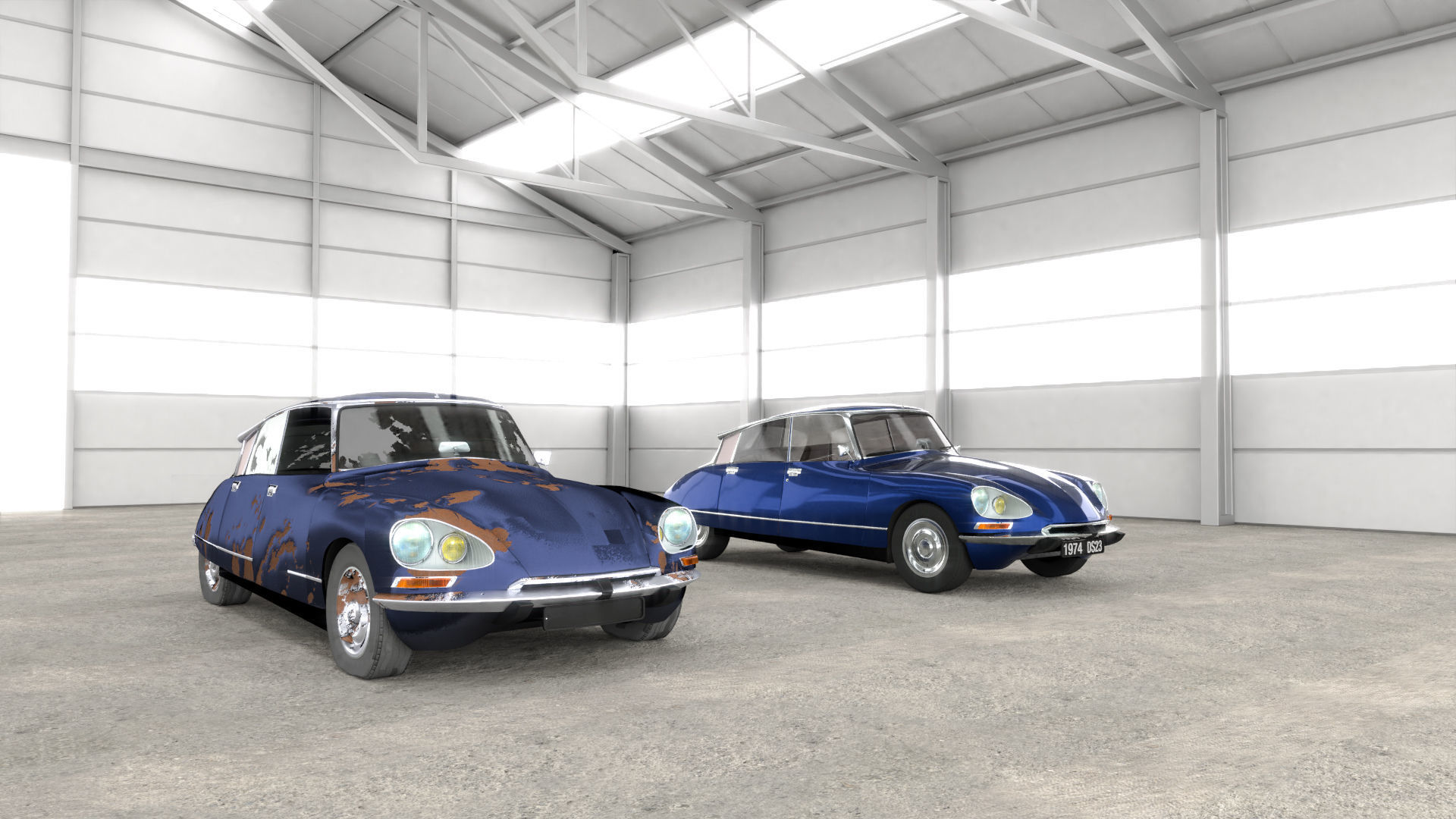Citroen DS 23 - 1974 - old and restored version 3D model_11
