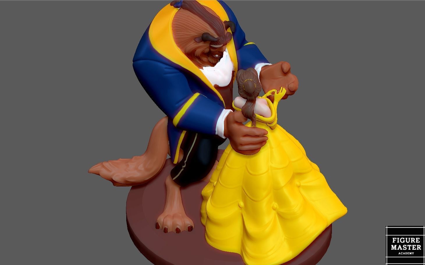BELLE PRINCESS STATUE BEAUTY AND THE BEAST DANCE DISNEY ANIME 3D print model_6