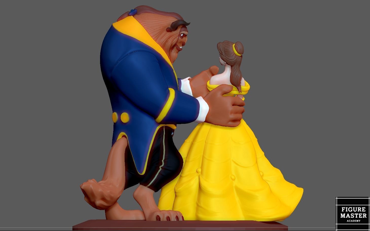 BELLE PRINCESS STATUE BEAUTY AND THE BEAST DANCE DISNEY ANIME 3D print model_10