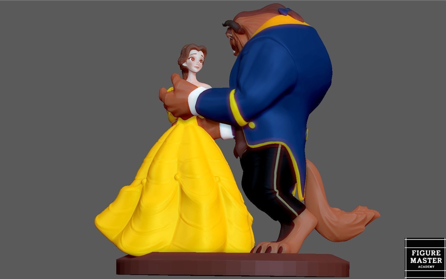 BELLE PRINCESS STATUE BEAUTY AND THE BEAST DANCE DISNEY ANIME 3D print model_8