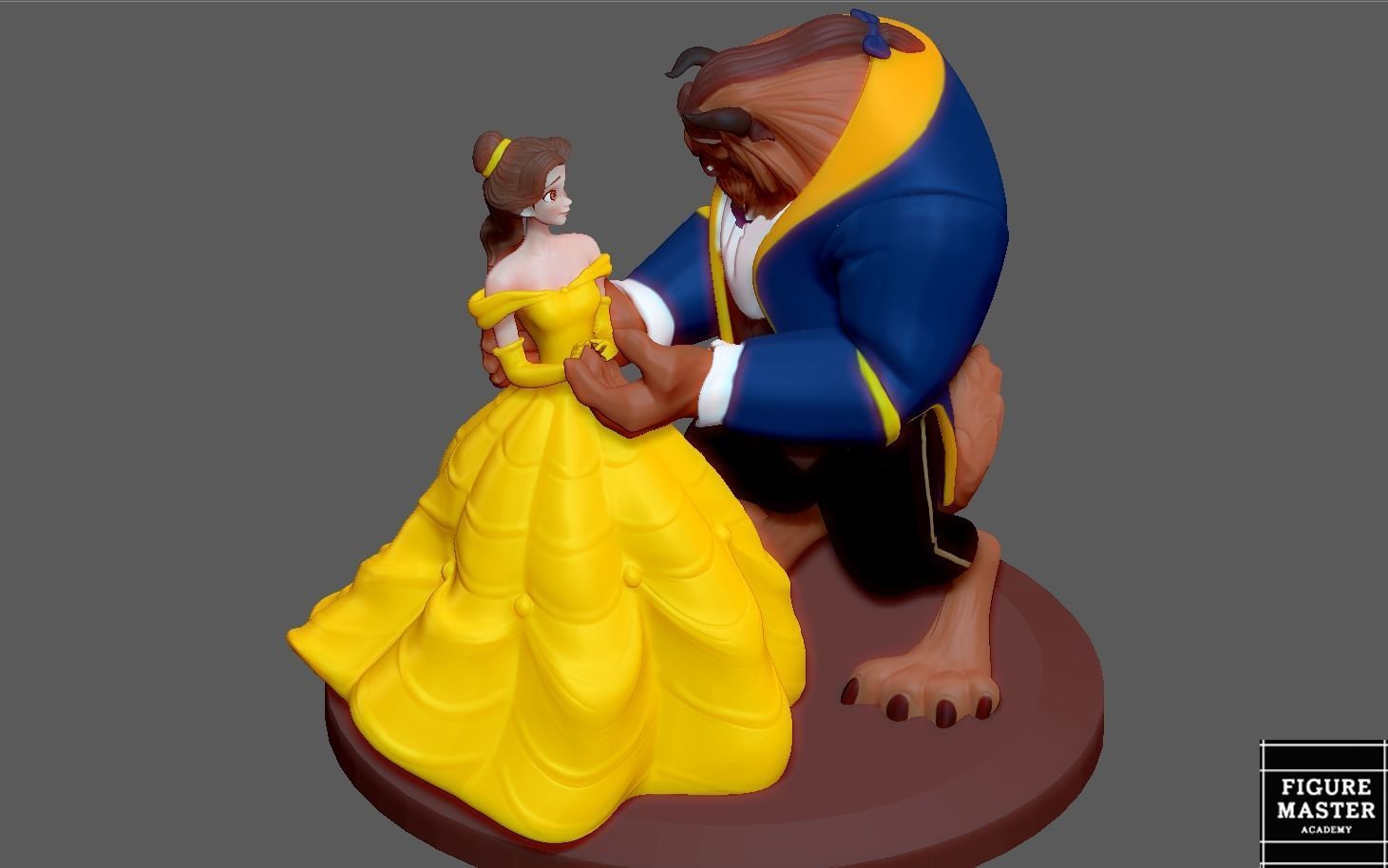 BELLE PRINCESS STATUE BEAUTY AND THE BEAST DANCE DISNEY ANIME 3D print model_4
