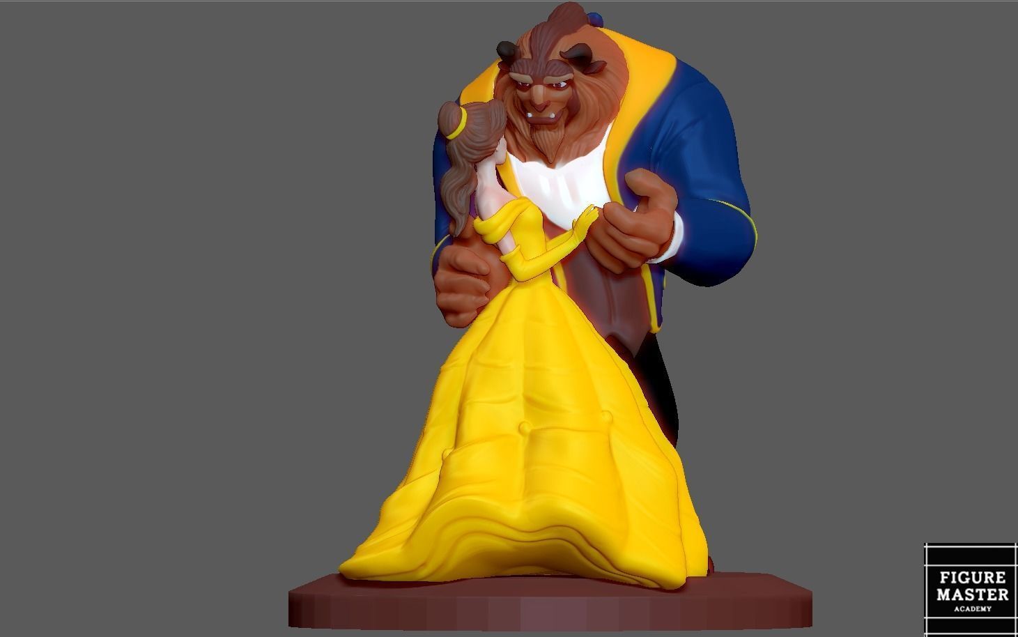 BELLE PRINCESS STATUE BEAUTY AND THE BEAST DANCE DISNEY ANIME 3D print model_9