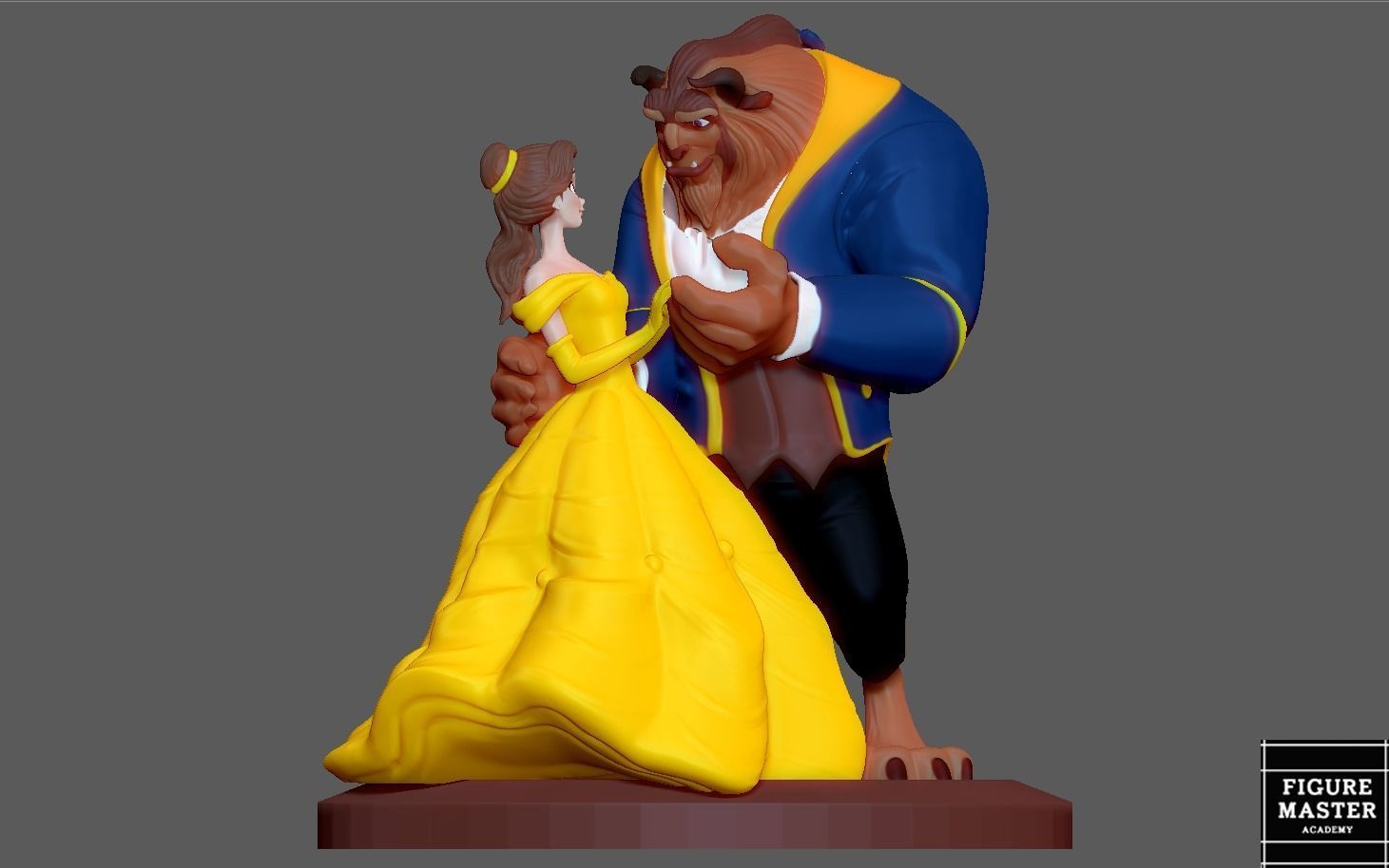 BELLE PRINCESS STATUE BEAUTY AND THE BEAST DANCE DISNEY ANIME 3D print model_7