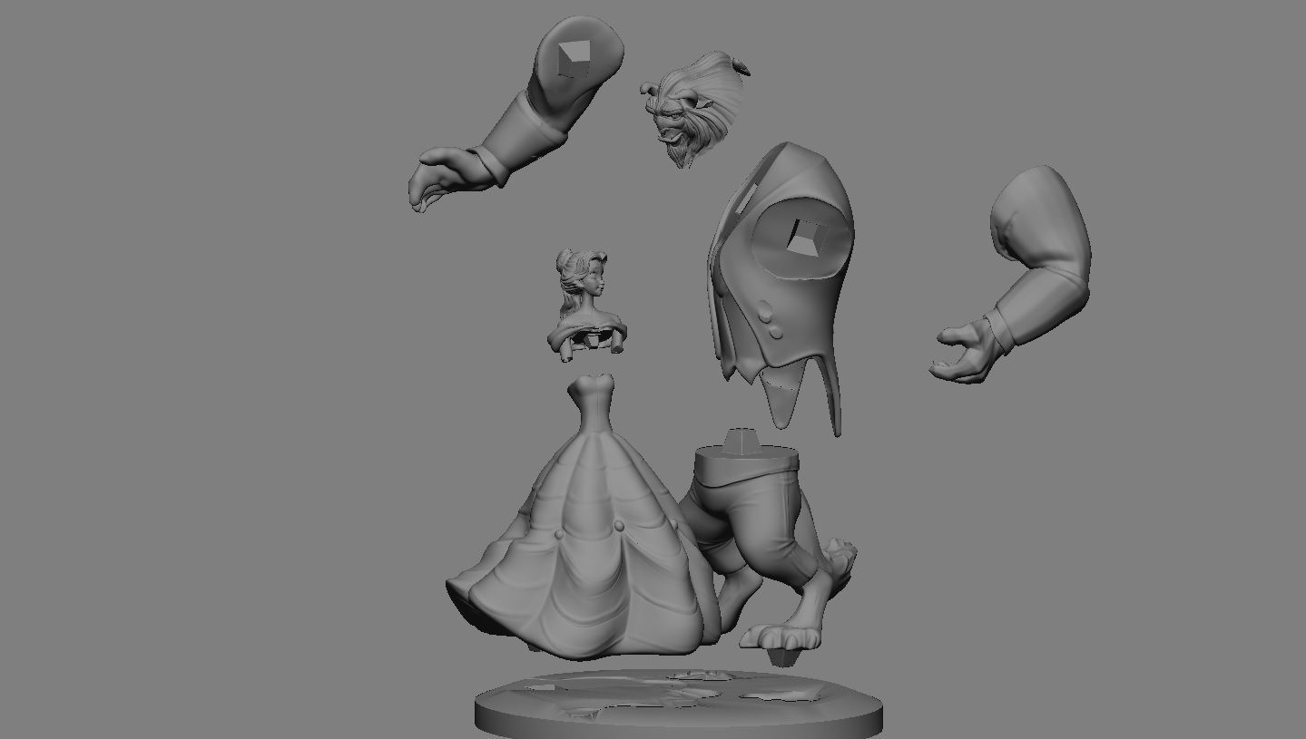 BELLE PRINCESS STATUE BEAUTY AND THE BEAST DANCE DISNEY ANIME 3D print model_14