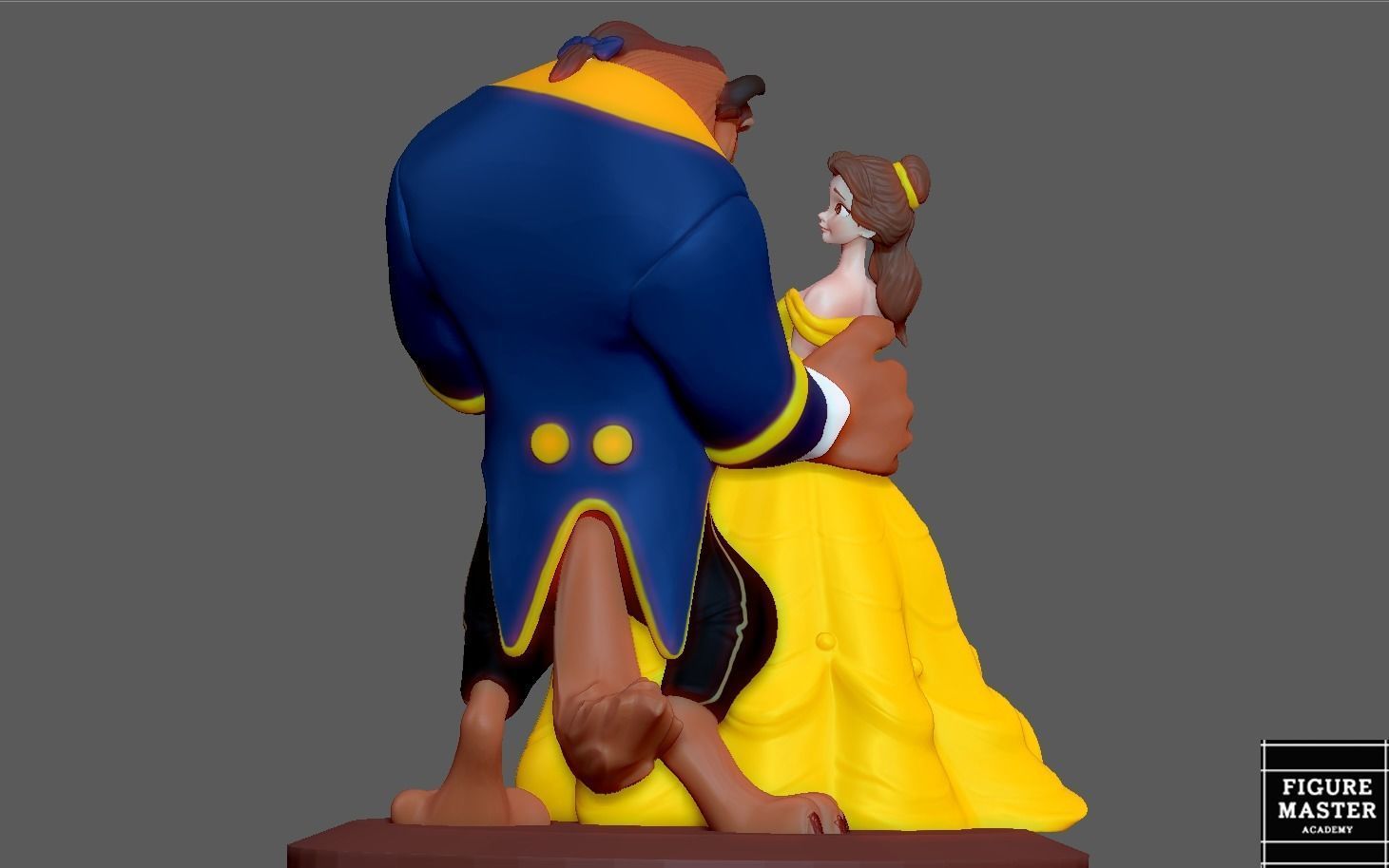 BELLE PRINCESS STATUE BEAUTY AND THE BEAST DANCE DISNEY ANIME 3D print model_11