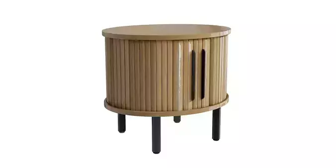 Slatted Oak Bedside Table