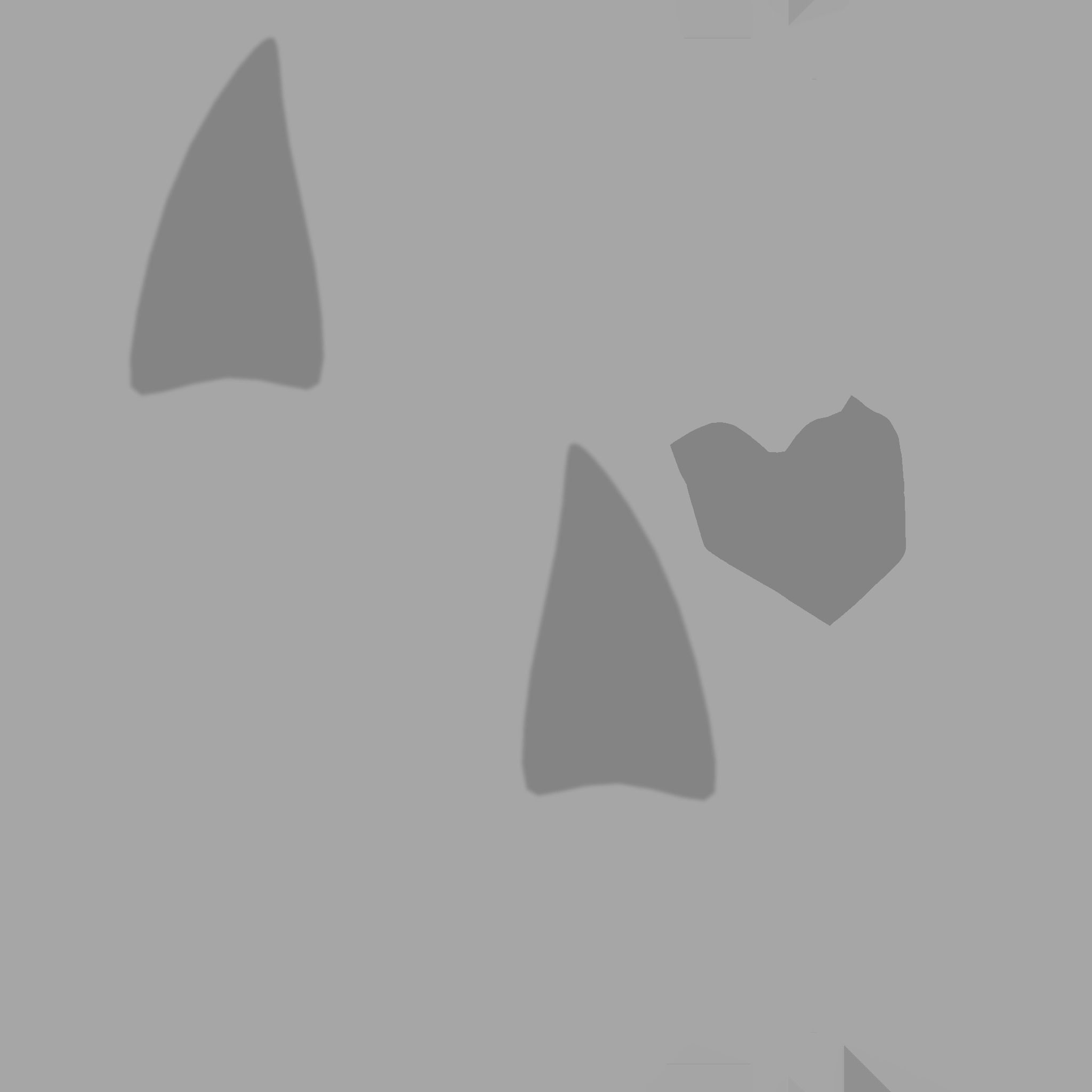 Furry Ears Tiara D06 White - Headband Character Design Low-poly 3D model_18