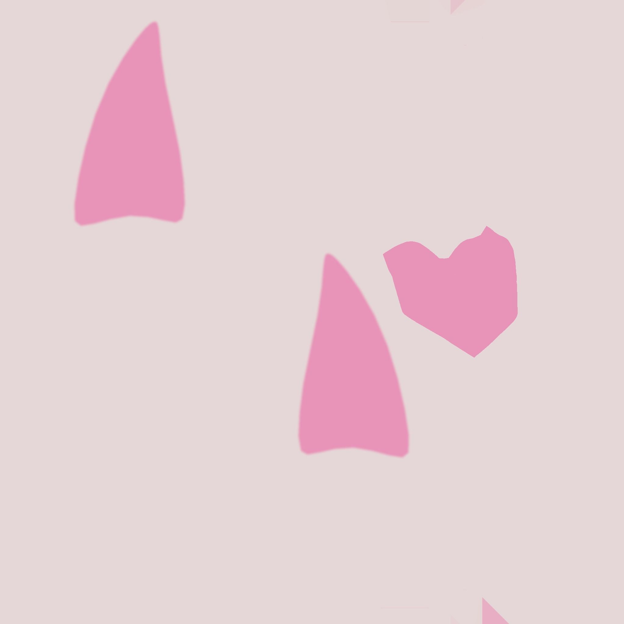 Furry Ears Tiara D06 White - Headband Character Design Low-poly 3D model_19