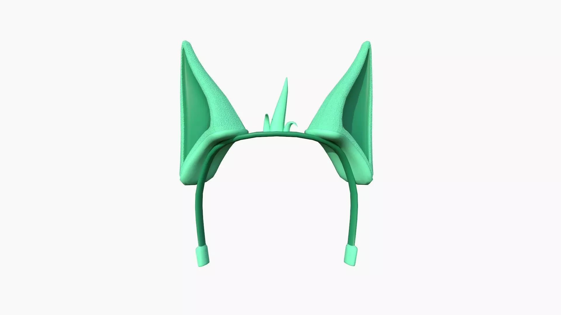 Furry Ears Tiara D07 Green - Headband Character Design Low-poly 3D model_0